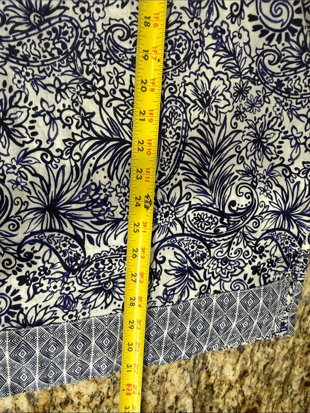 Sigrid Olsen 100% Linen Paisley Floral Tunic Blouse Blue White Plus 1X EU 46 - Picture 8 of 8